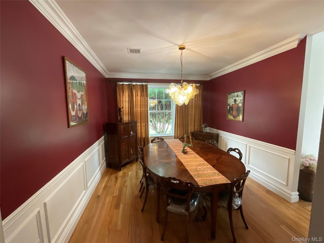 Chandelier, Dining room, Interior, Wood Texture Flooring