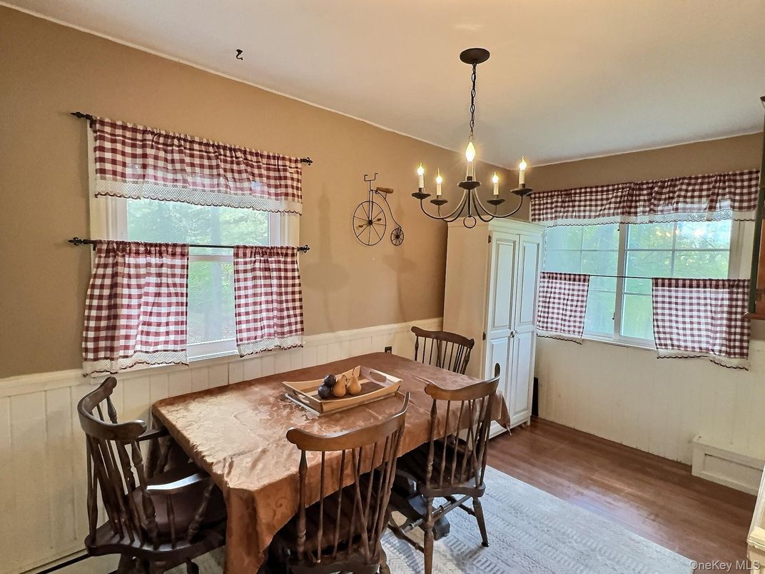 Chandelier, Dining room, Interior, Wood Texture Flooring