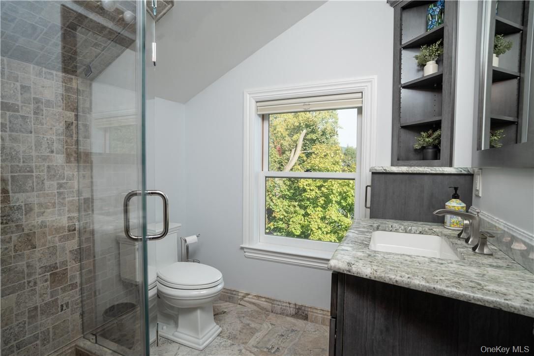 Bathroom, Glass Shower, Interior, Stone Walls
