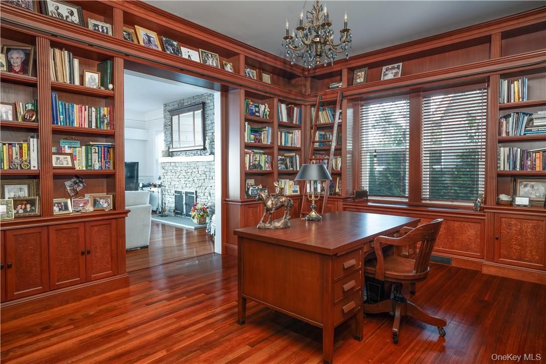 Chandelier, Home Office, Interior, Wood Texture Flooring