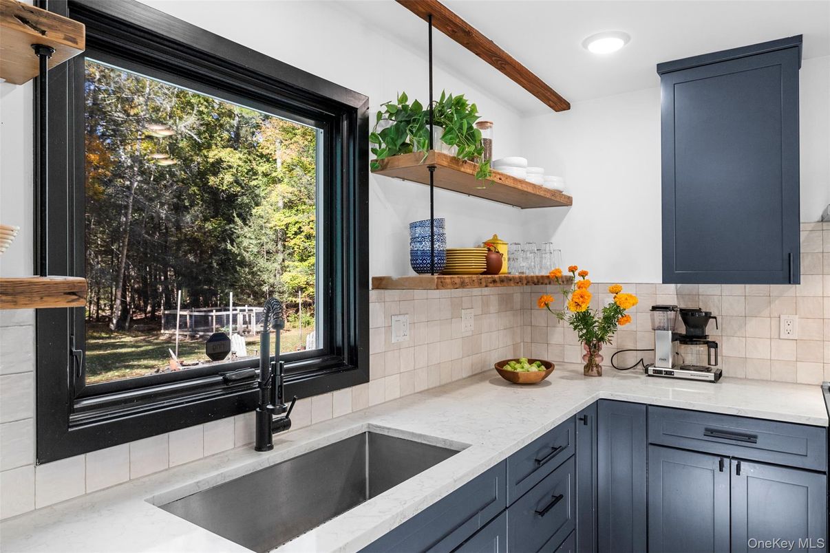 Interior, Kitchen, Recessed Lighting, Wooden Beams
