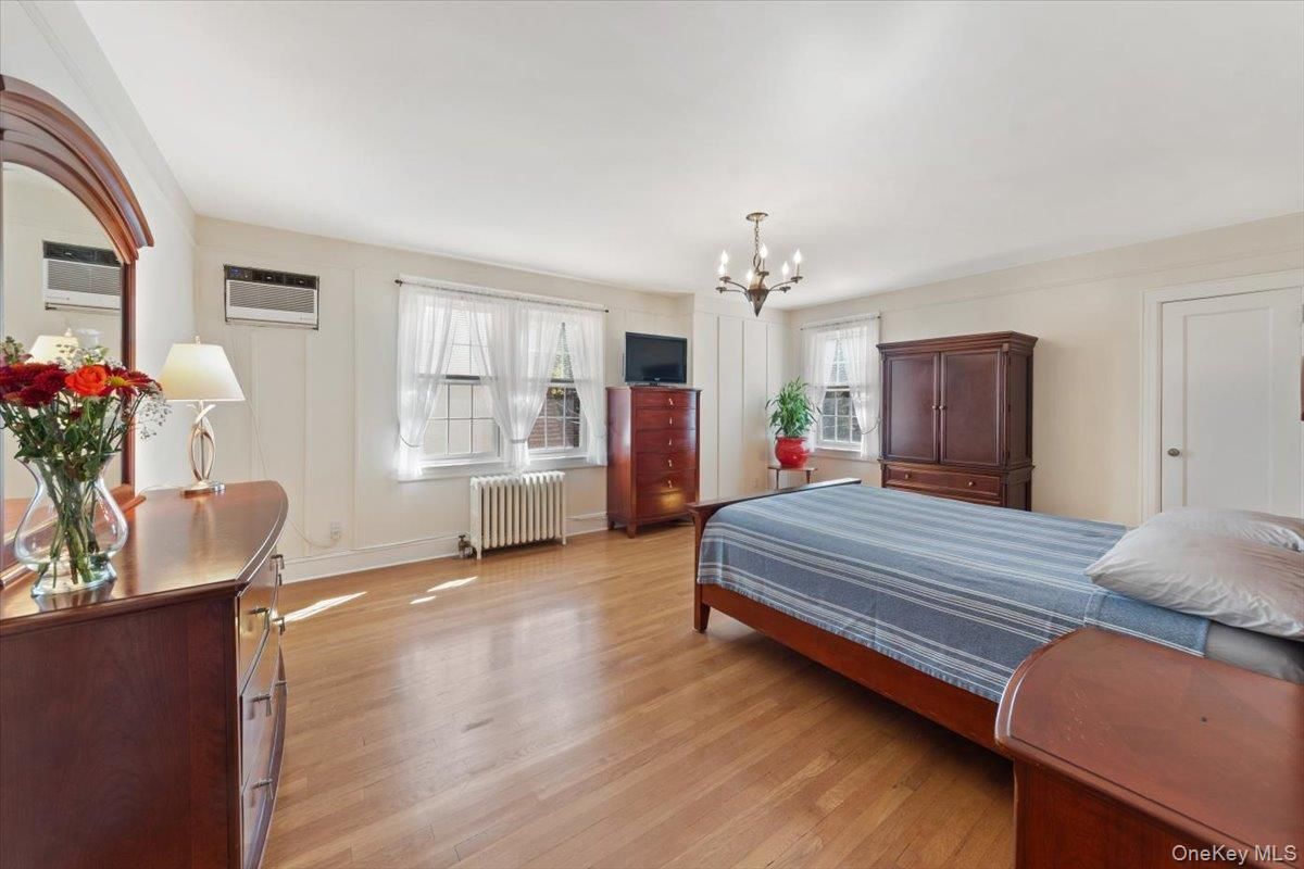 Bedroom, Chandelier, Interior, Wood Texture Flooring