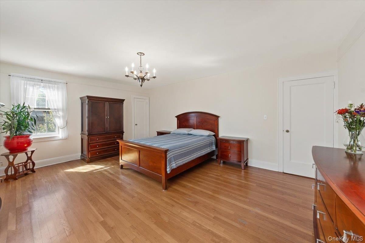 Bedroom, Chandelier, Interior, Wood Texture Flooring