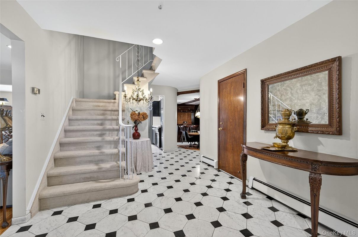 Chandelier, Interior, Marble, Recessed Lighting