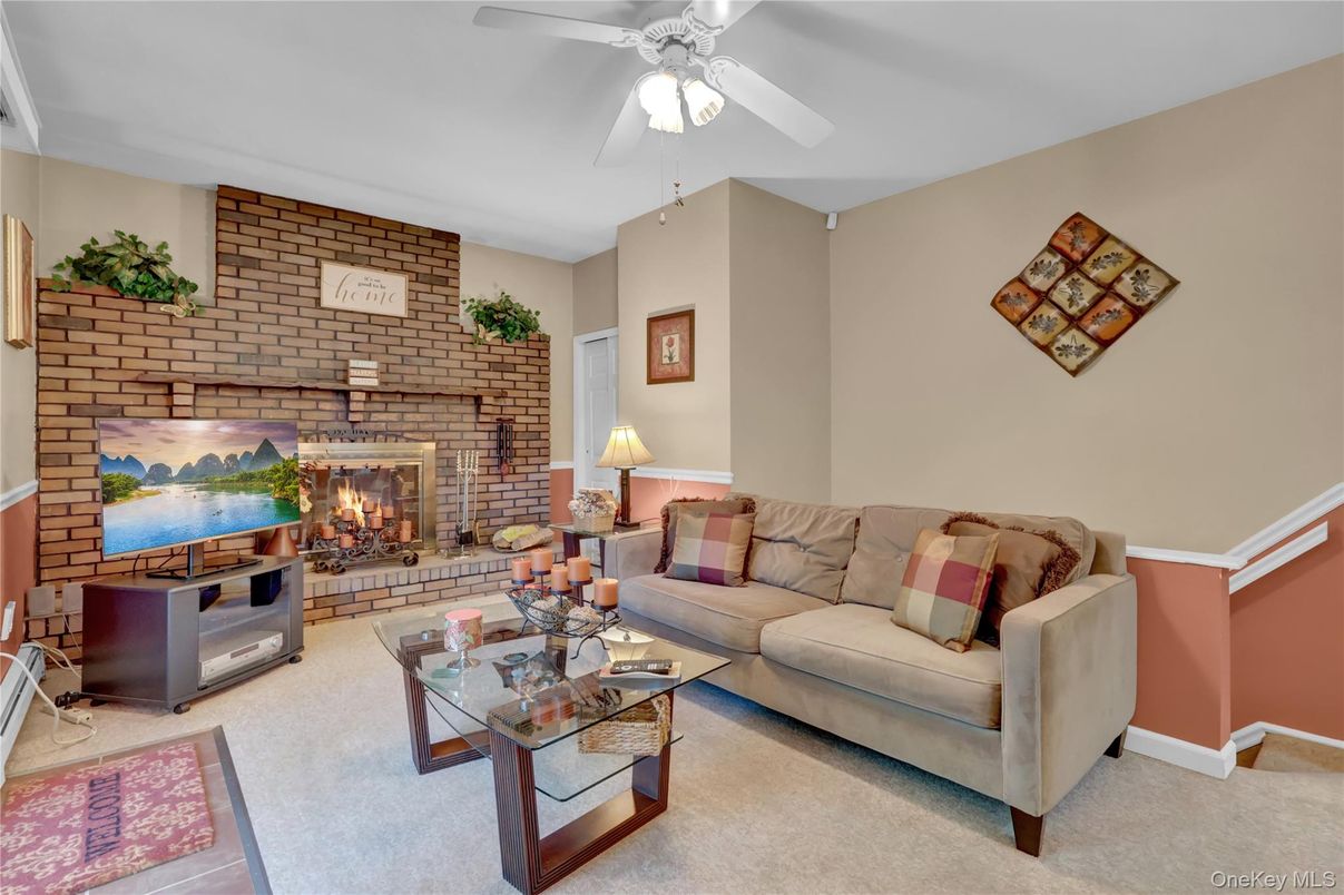 Fireplace, Interior, Living room, Stone Walls