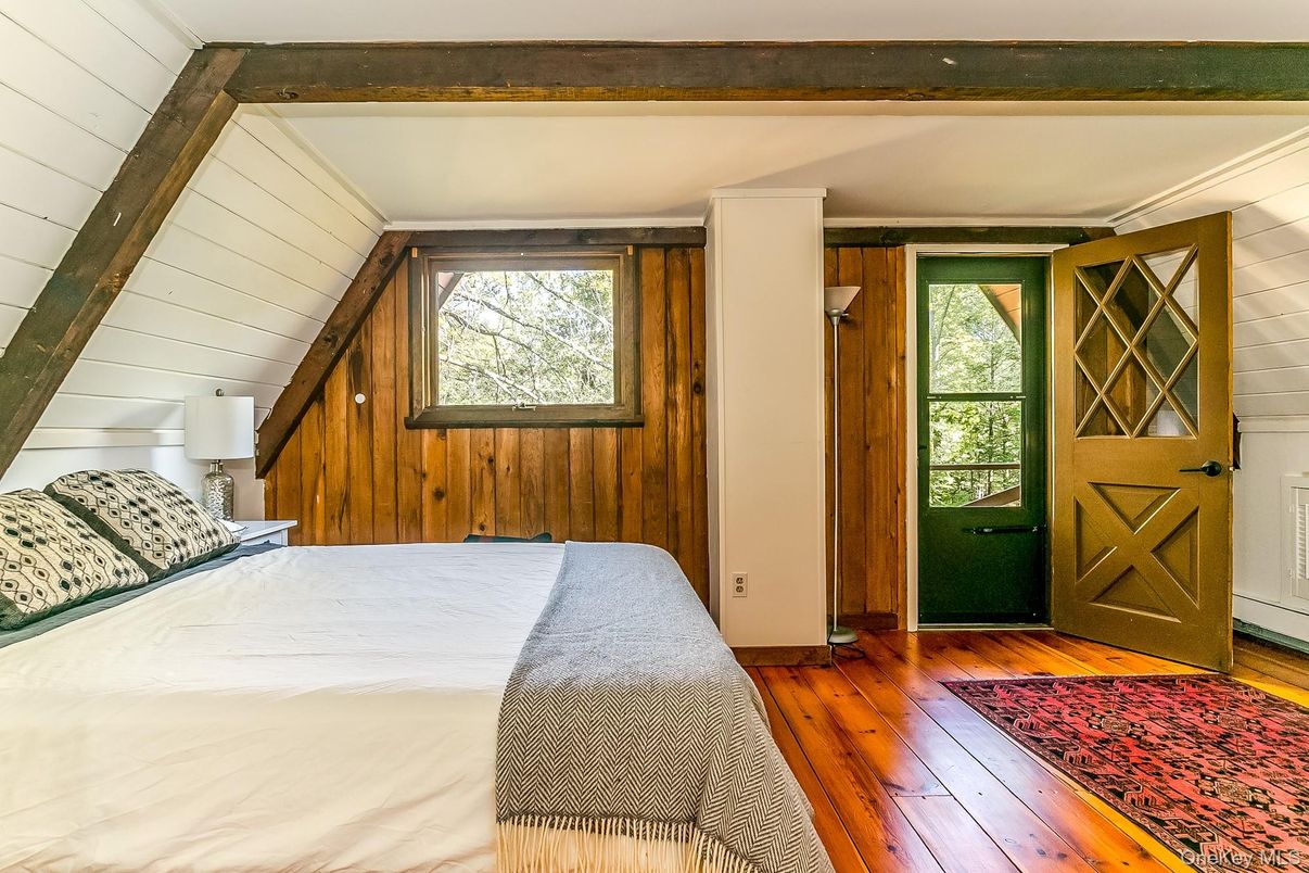 Bedroom, Interior, Wooden Beams, Wood Texture Flooring
