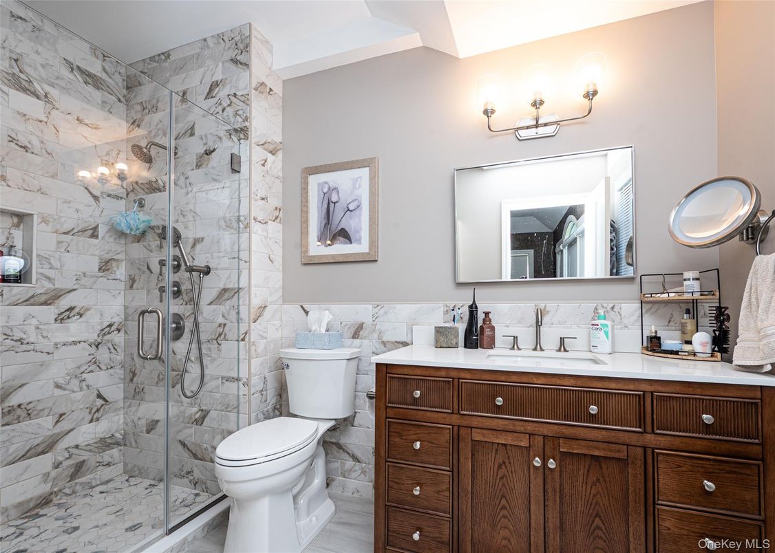 Bathroom, Glass Shower, Interior, Marble, Marble Walls