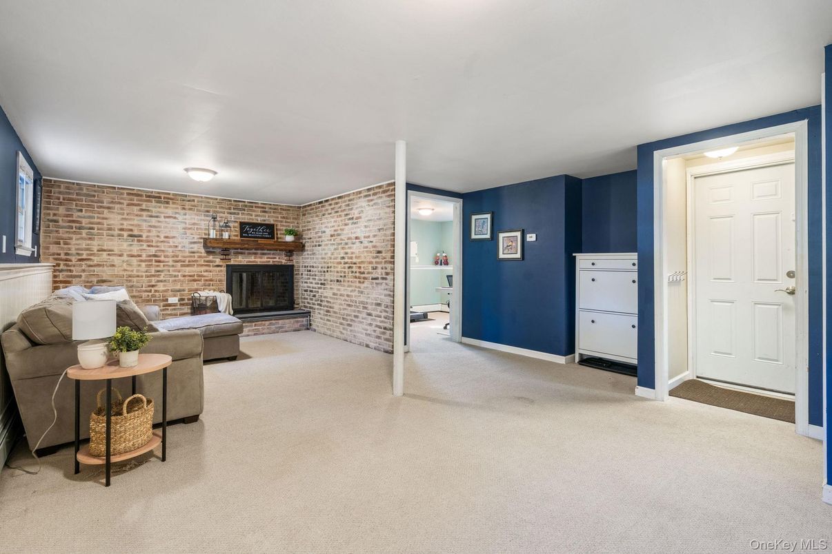 Empty room, Fireplace, Interior, Living room, Stone Walls