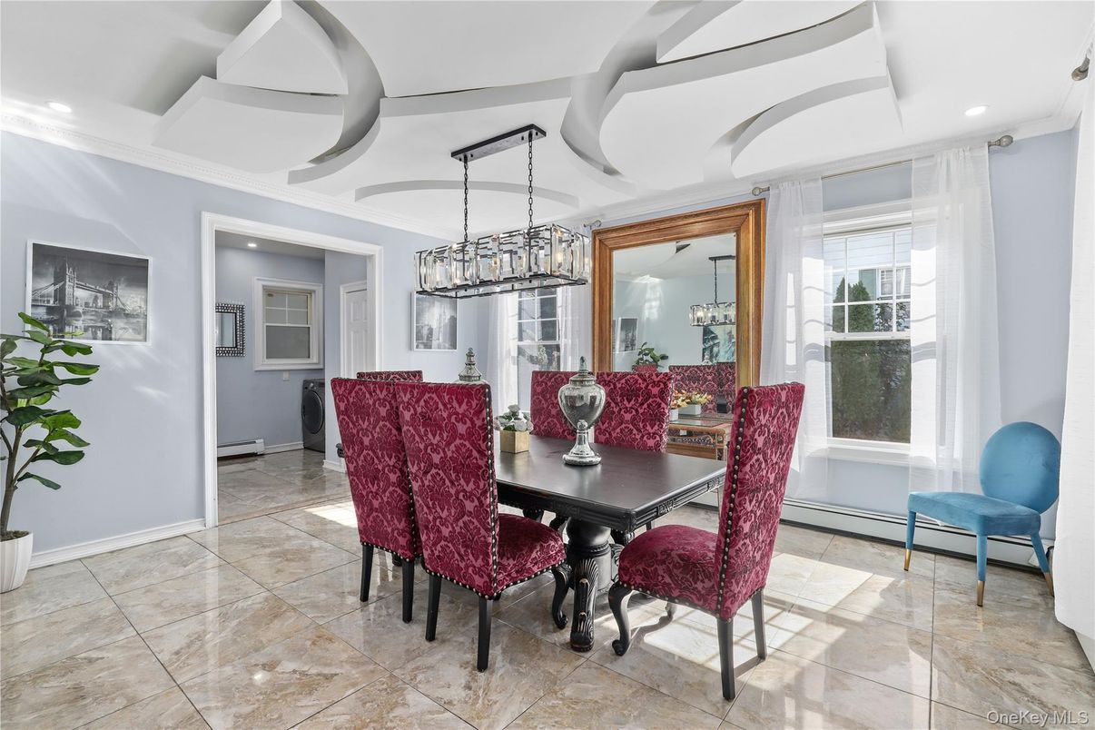 Chandelier, Dining room, Interior, Recessed Lighting