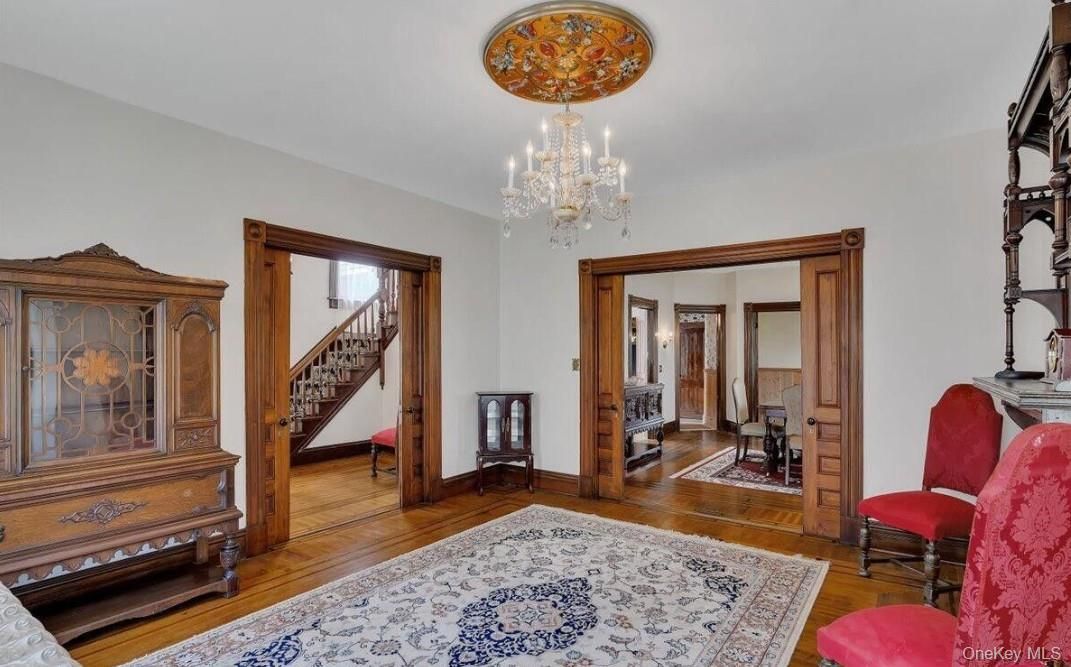 Chandelier, Interior, Wood Texture Flooring