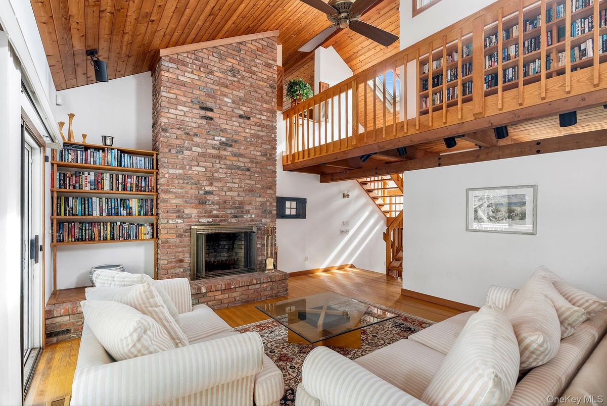 Fireplace, Interior, Living room, Stone Walls, Wooden Ceilings, Wood Texture Flooring