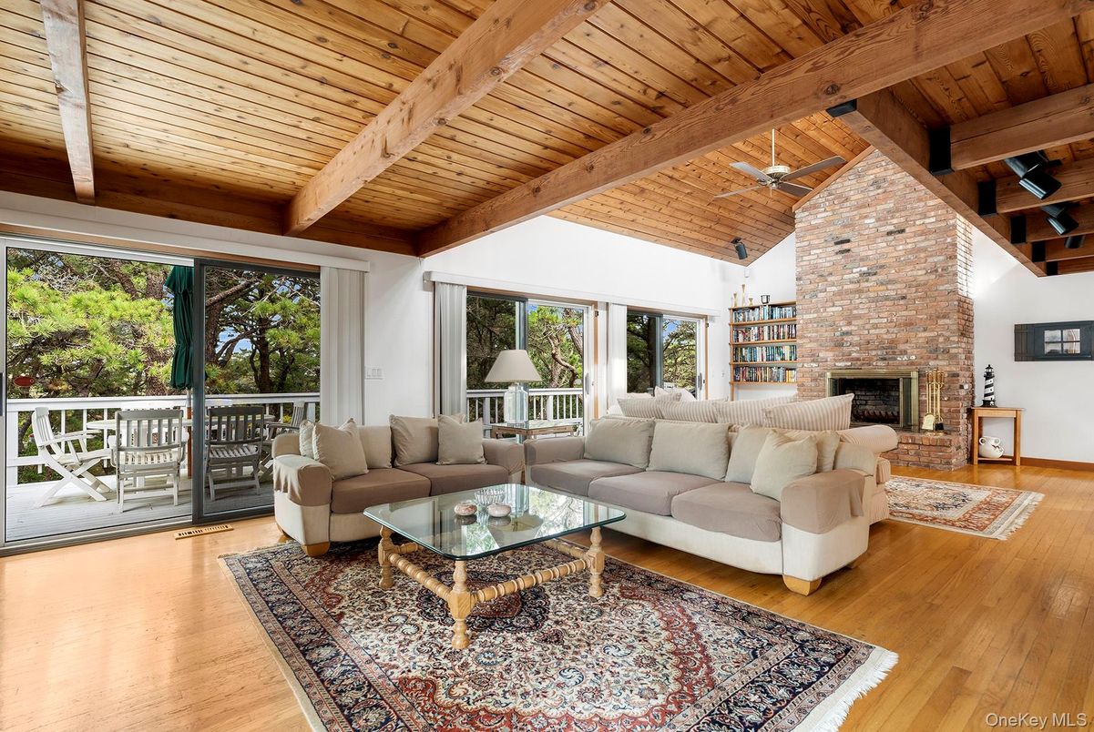 Fireplace, Interior, Living room, Stone Walls, Wooden Beams, Wooden Ceilings, Wood Texture Flooring