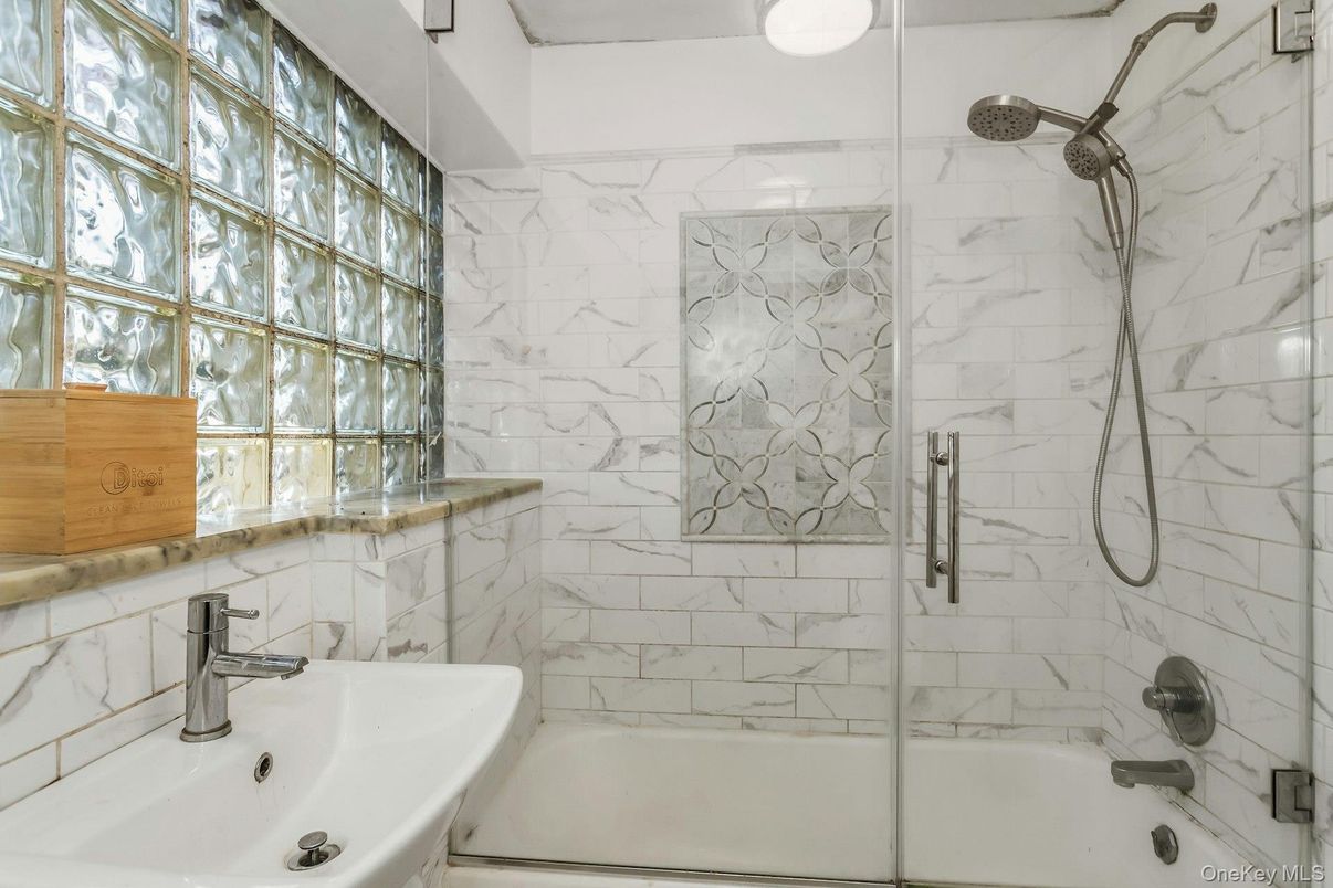 Bathroom, Glass Shower, Interior, Marble Walls