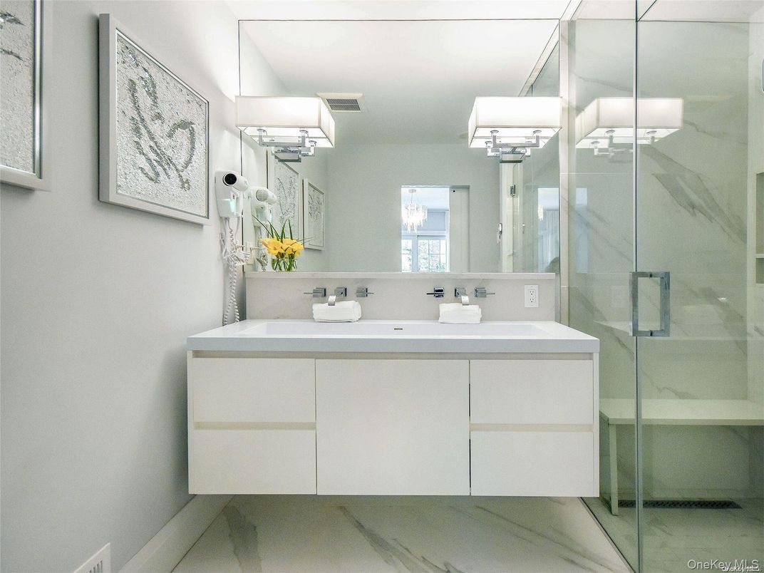 Bathroom, Dual Sink Vanities, Glass Shower, Interior