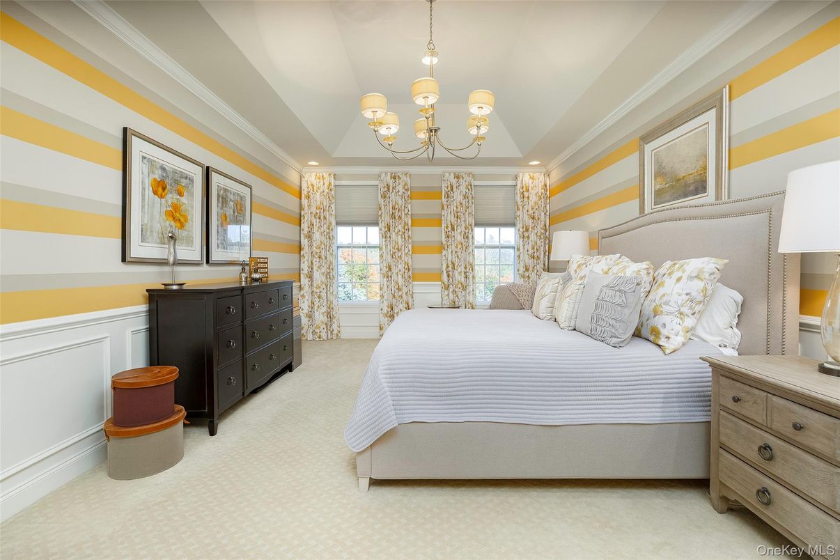 Bedroom, Chandelier, Interior, Recessed Lighting