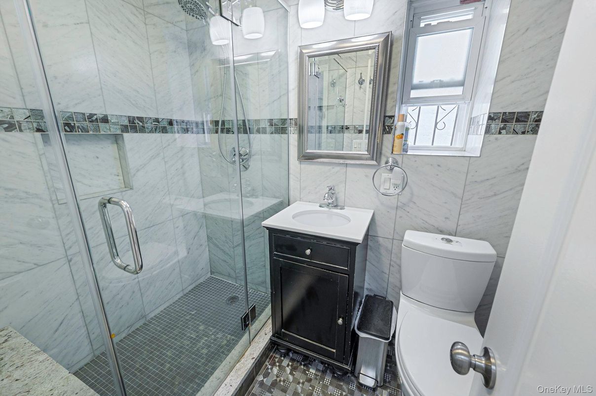 Bathroom, Glass Shower, Interior, Marble Walls