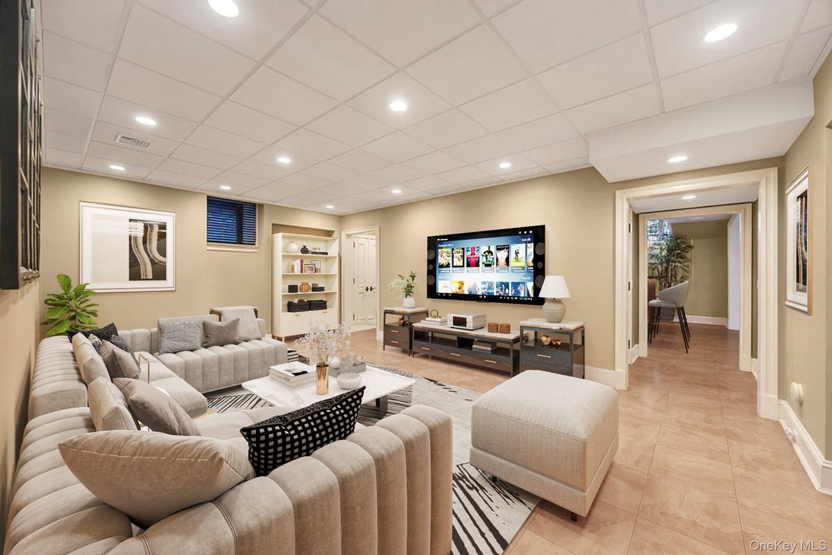 Interior, Living room, Recessed Lighting