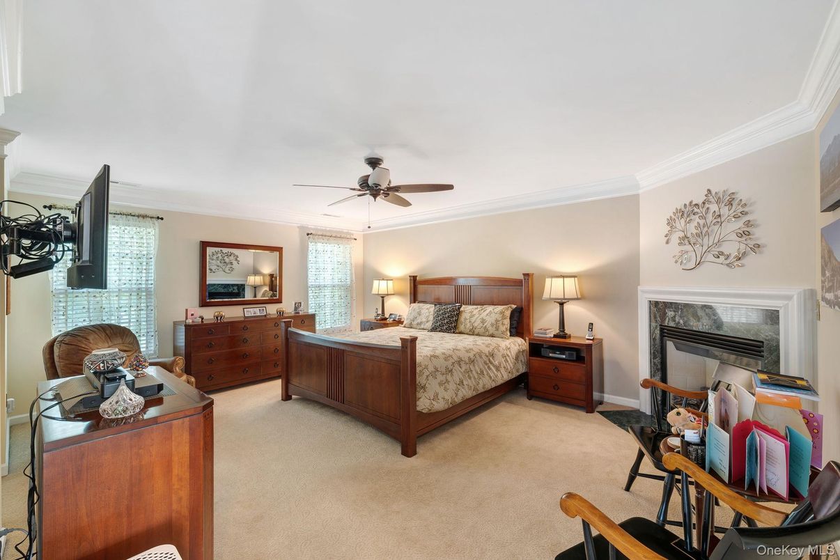 Bedroom, Fireplace, Interior