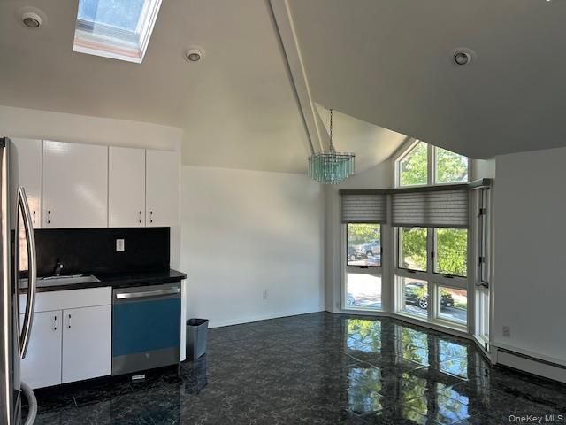 Chandelier, Interior, Kitchen, Marble, Recessed Lighting