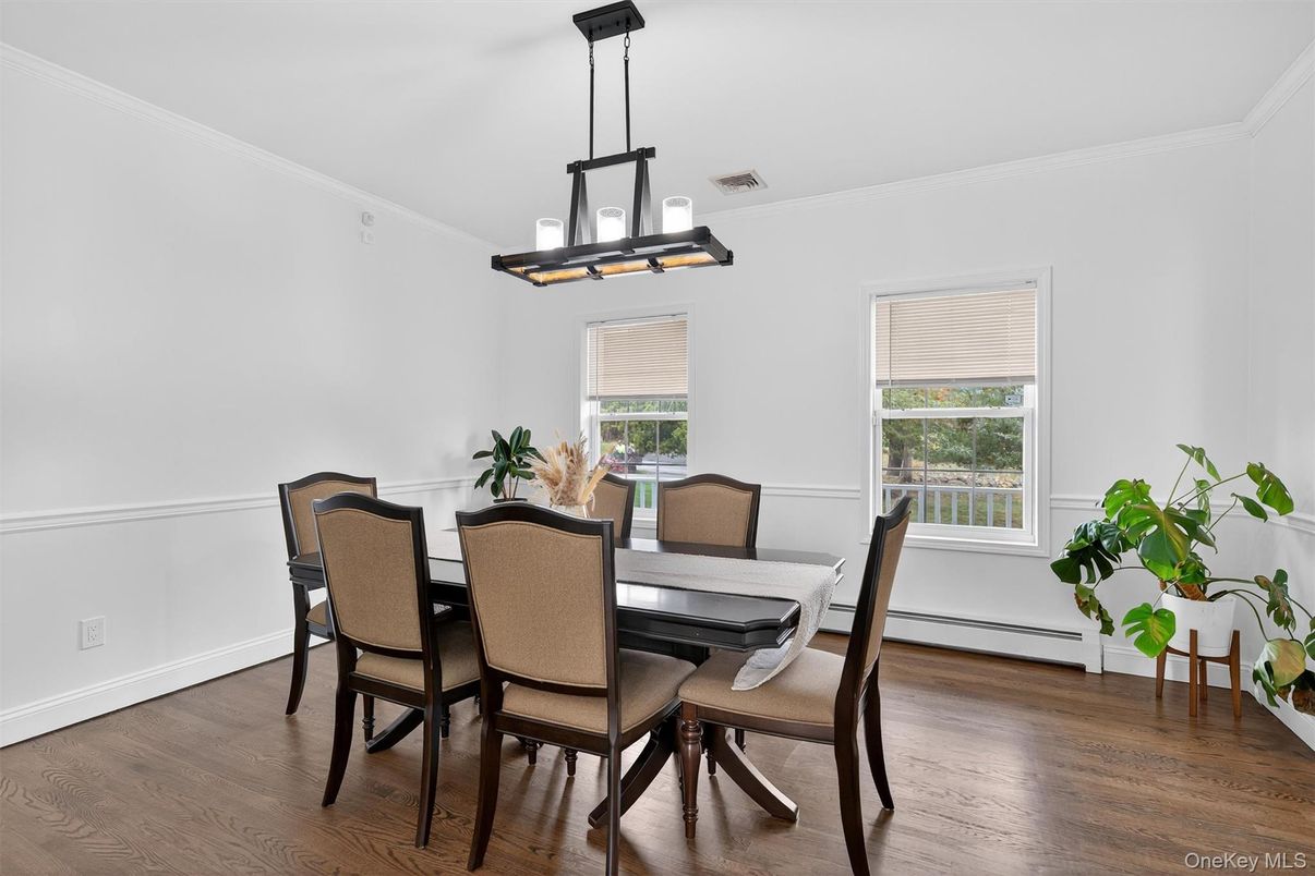 Chandelier, Dining room, Interior, Pendant Lights, Wood Texture Flooring