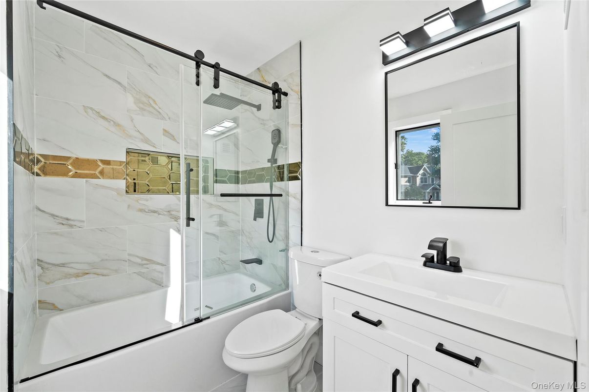 Bathroom, Glass Shower, Interior, Marble Walls