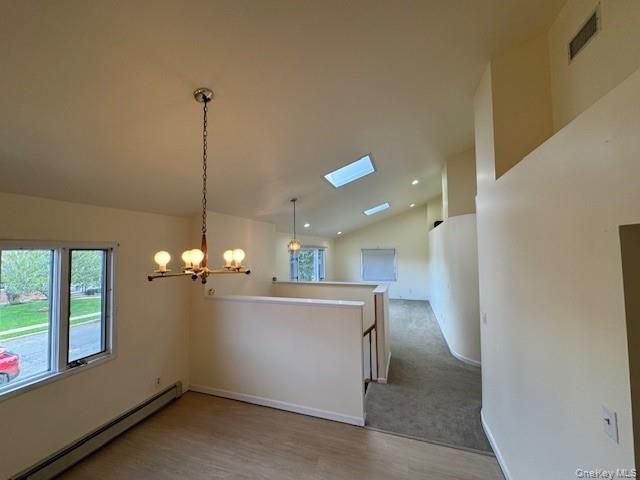 Chandelier, Empty room, Interior, Pendant Lights, Recessed Lighting, Wood Texture Flooring