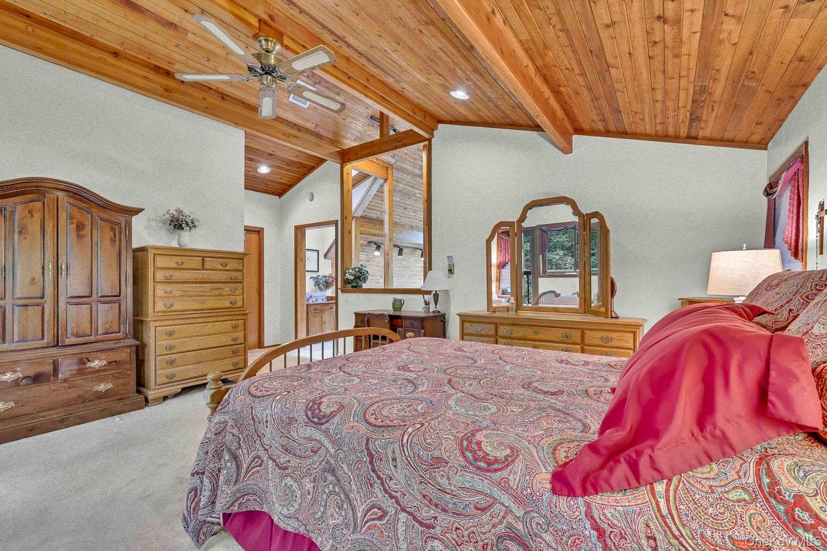 Bedroom, Interior, Recessed Lighting, Wooden Beams, Wooden Ceilings