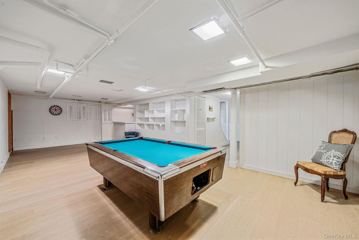 Billiard Table, Game Room, Interior, Recessed Lighting, Wood Texture Flooring