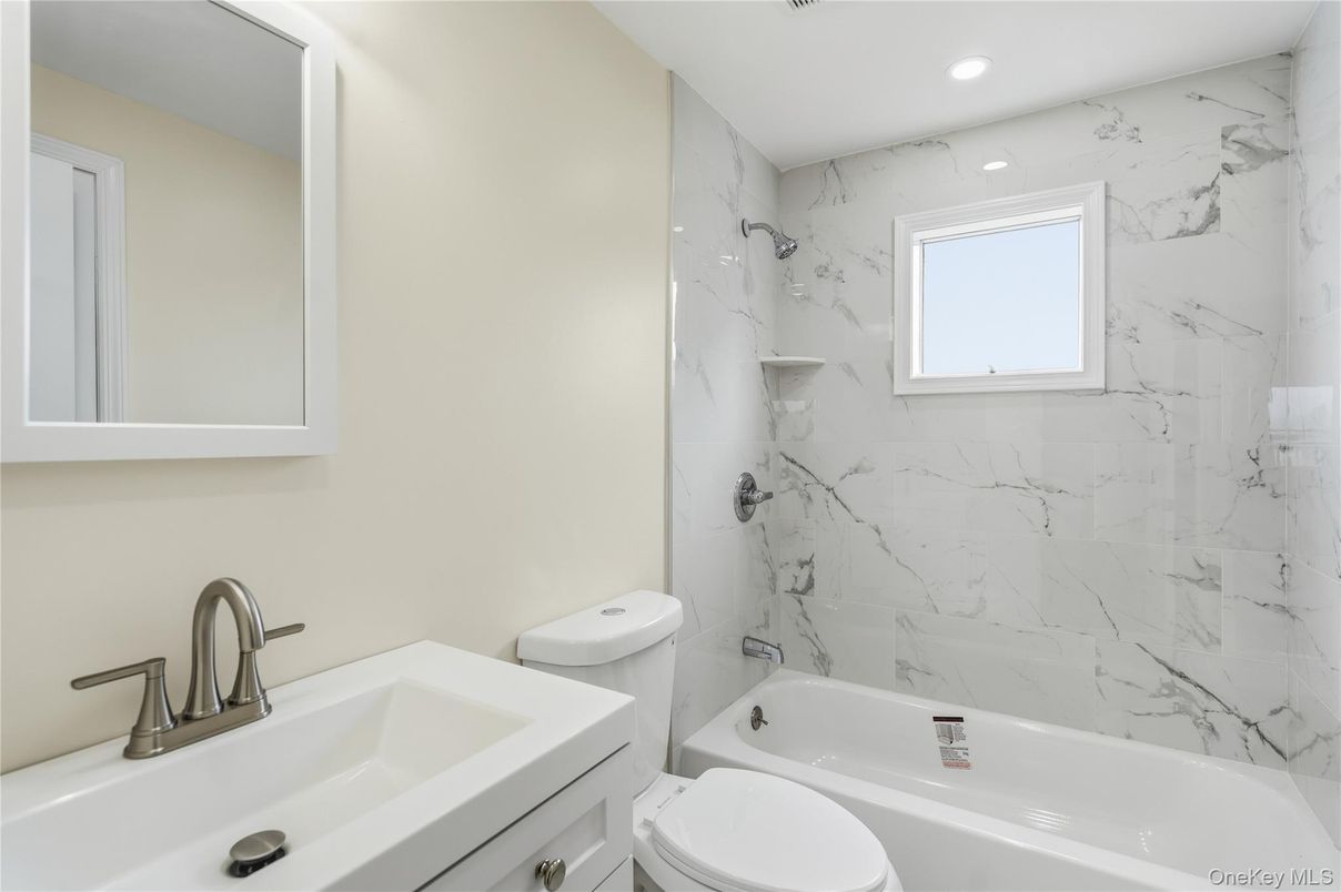 Bathroom, Interior, Marble Walls, Recessed Lighting