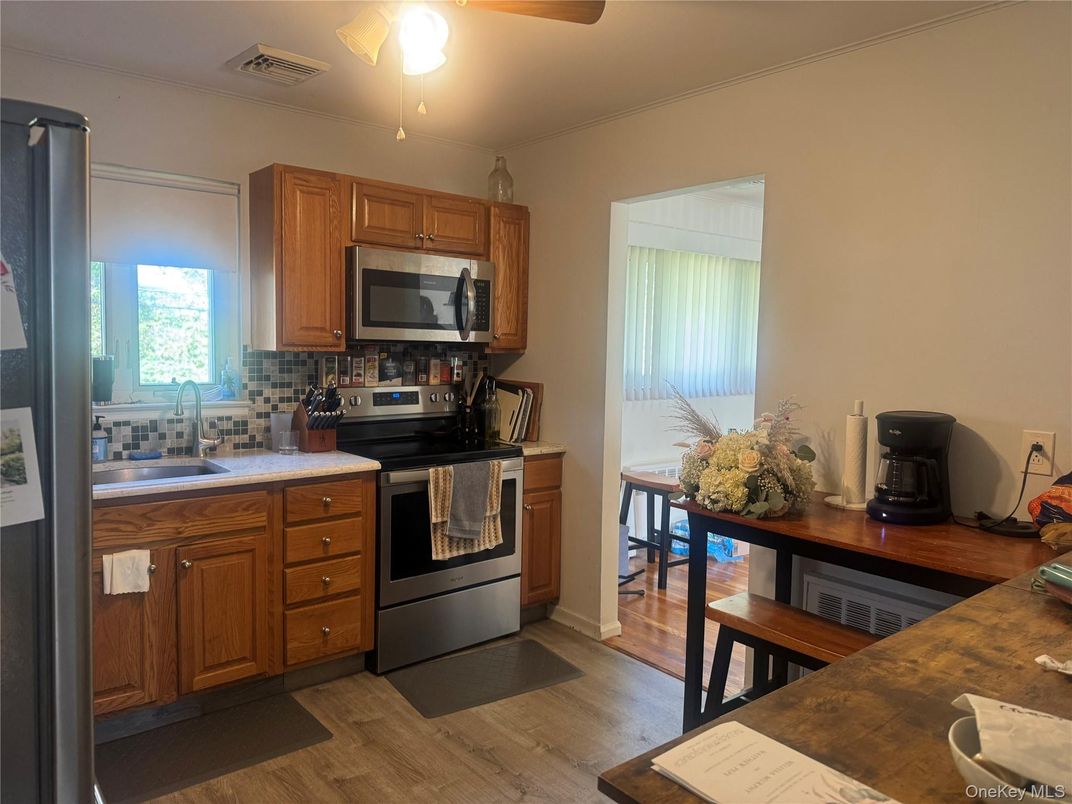 Interior, Kitchen, Stainless Steel Appliances, Wood Texture Flooring