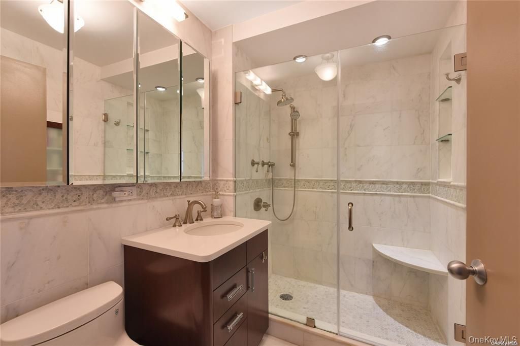 Bathroom, Glass Shower, Interior, Marble Walls