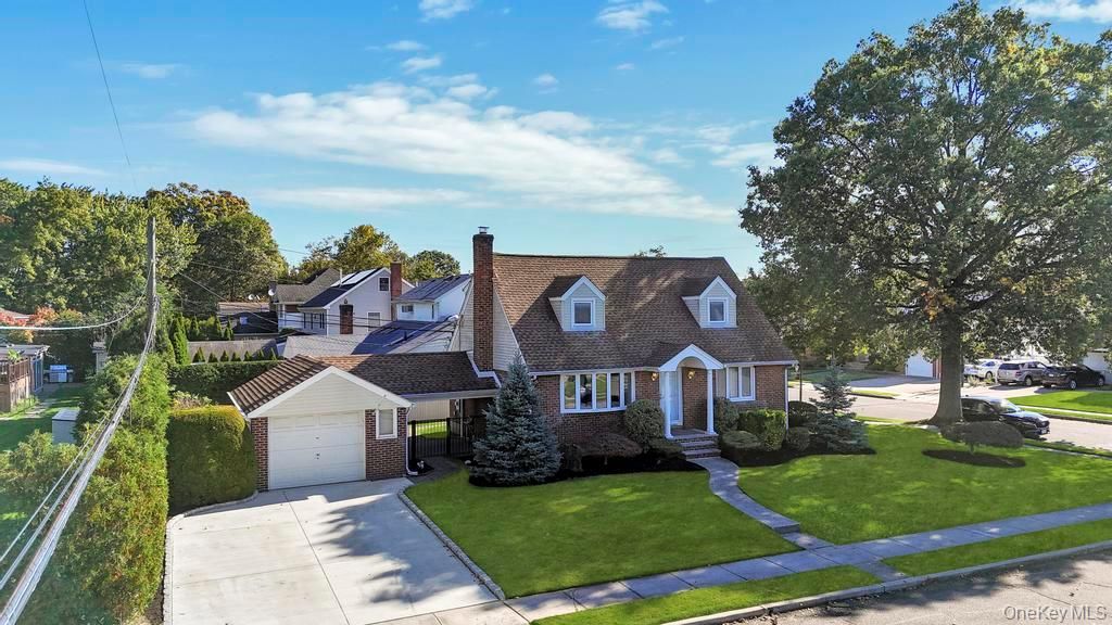 Attached, Detached Garage, Exterior, Facade, Brick Facade, Cape Cod