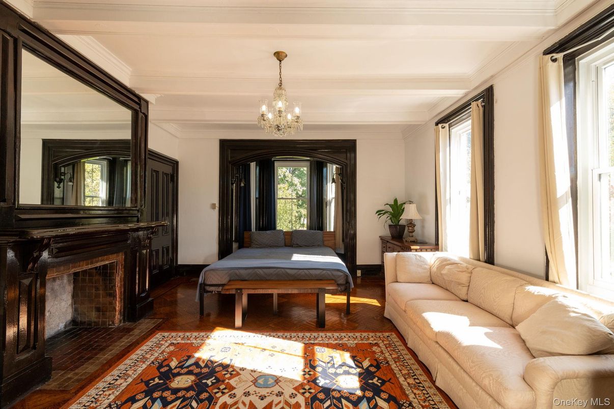 Chandelier, Fireplace, Interior, Wood Texture Flooring
