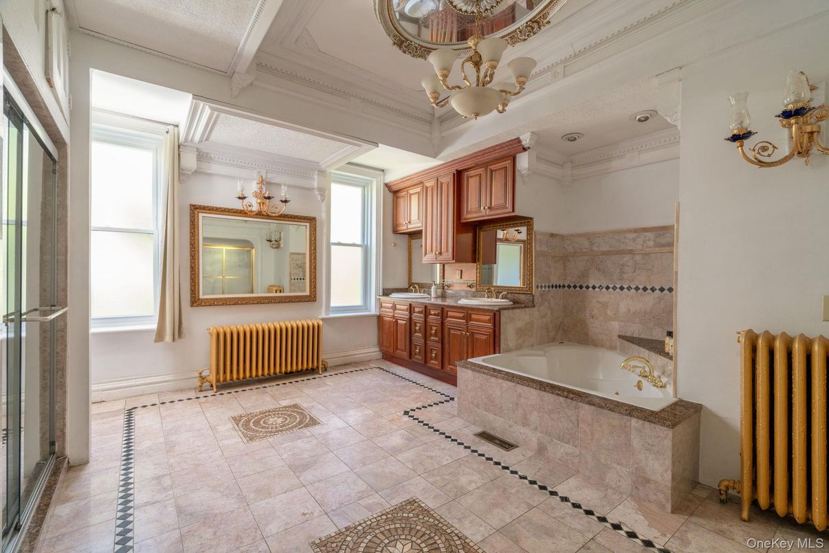 Bathroom, Chandelier, Interior