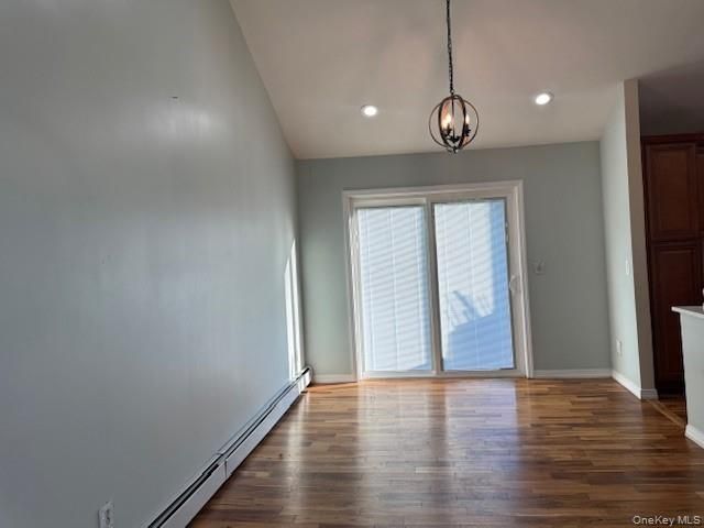 Empty room, Interior, Pendant Lights, Recessed Lighting, Wood Texture Flooring