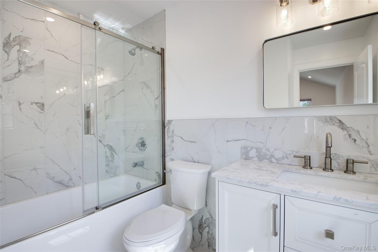 Bathroom, Glass Shower, Interior, Marble Walls