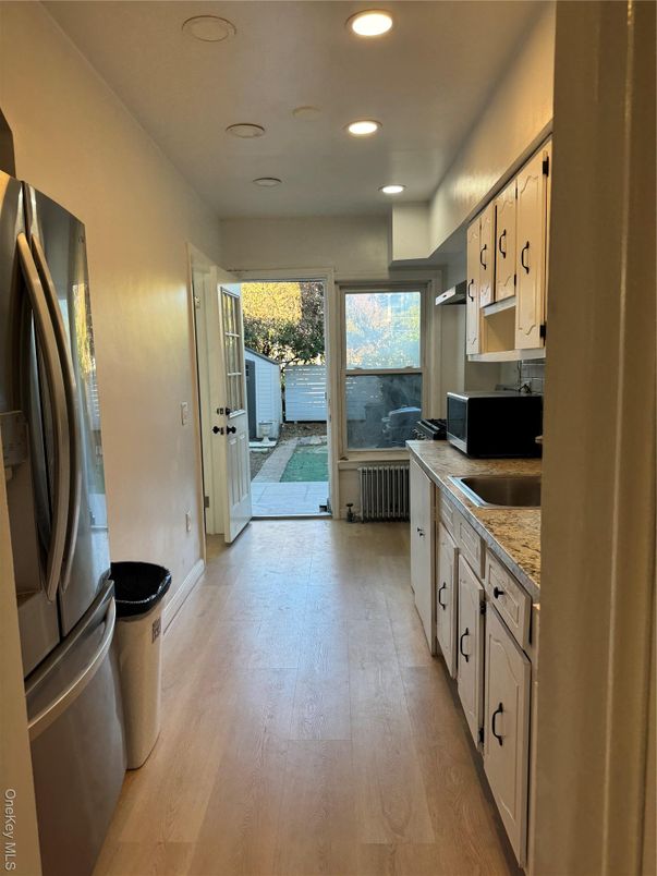 Interior, Kitchen, Recessed Lighting, Wood Texture Flooring