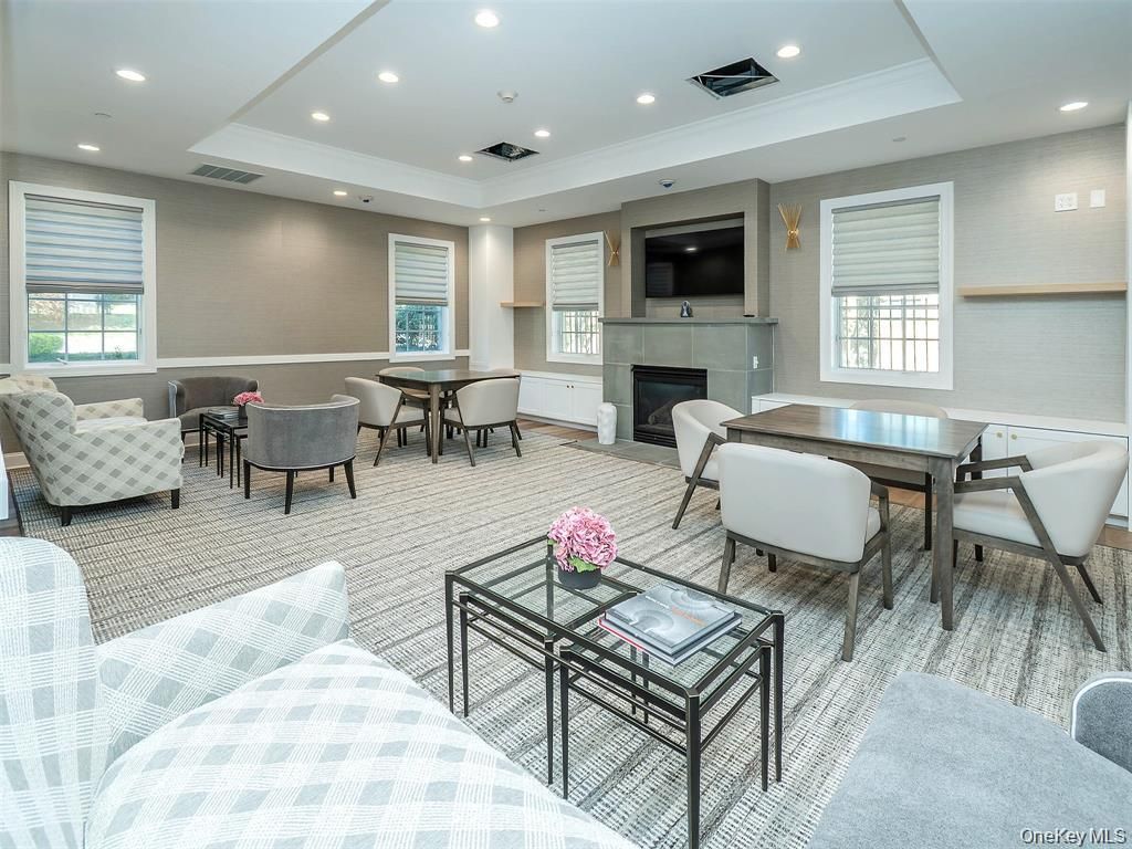 Dining room, Fireplace, Interior, Living room, Recessed Lighting