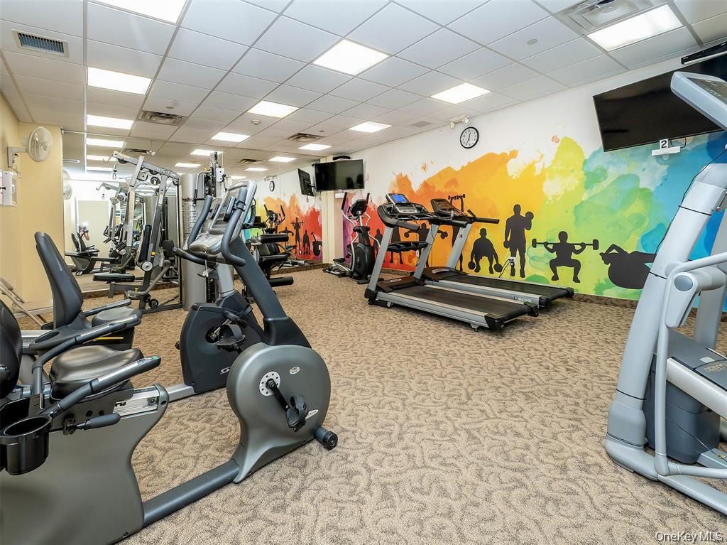Fitness Equipment, Gym, Interior, Recessed Lighting