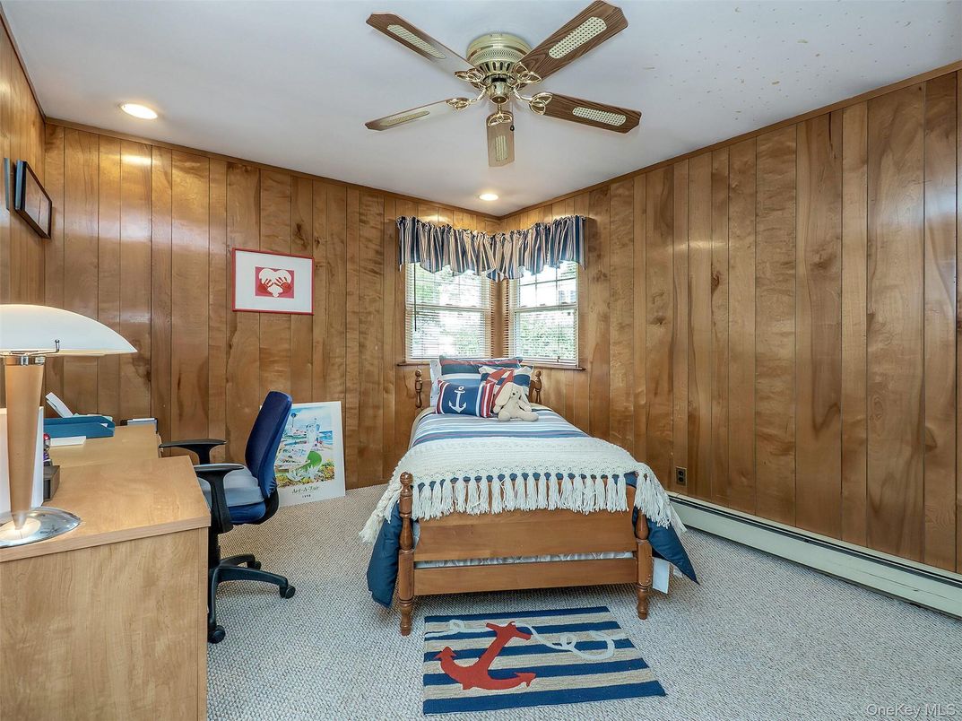 Bedroom, Home Office, Interior, Recessed Lighting, Wooden Walls