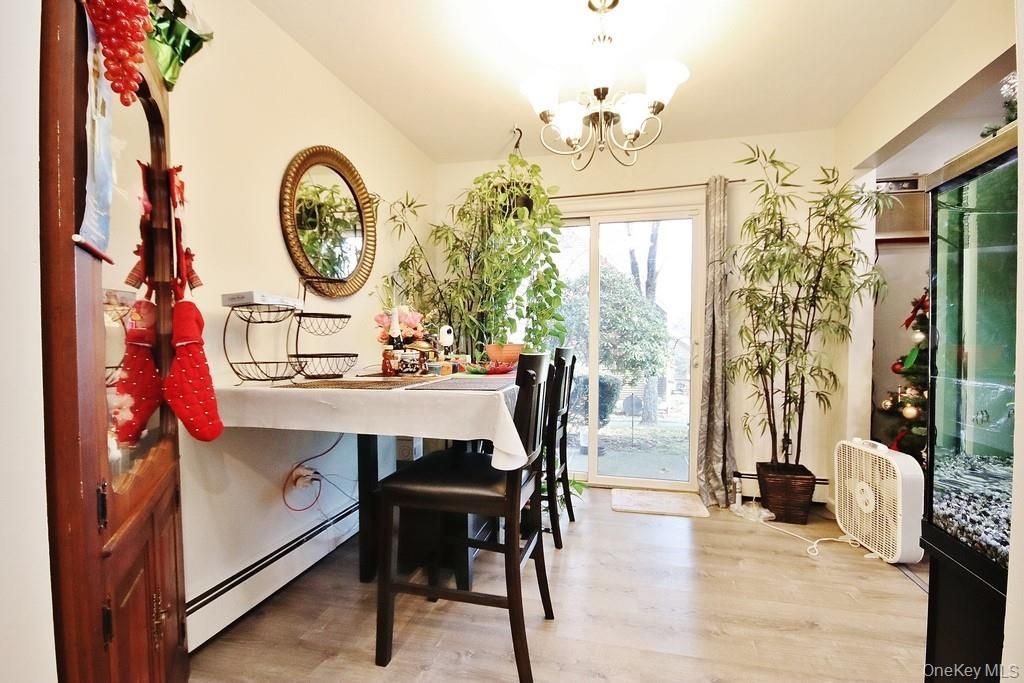 Chandelier, Dining room, Interior, Wood Texture Flooring