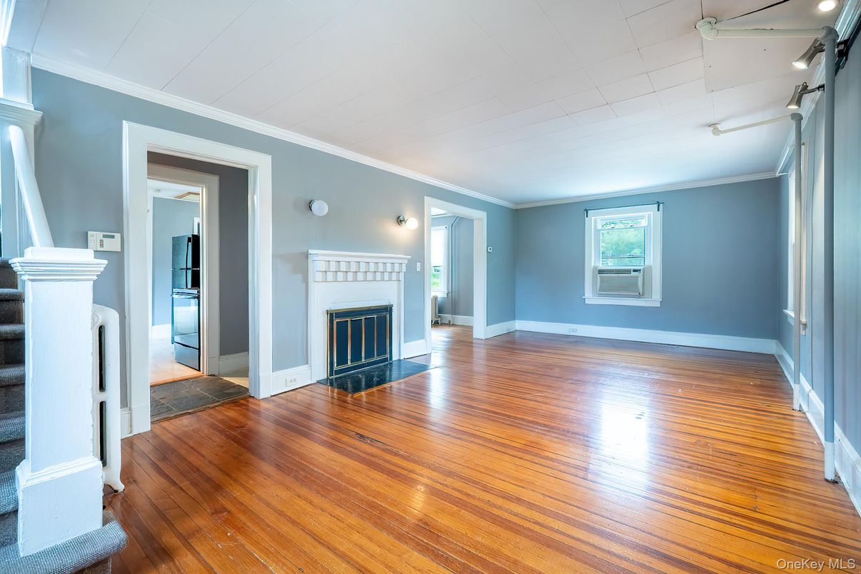 Empty room, Fireplace, Interior, Wood Texture Flooring