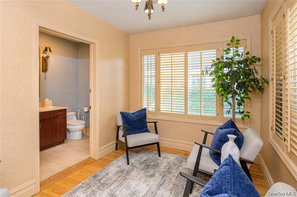 Bathroom, Chandelier, Interior, Wood Texture Flooring