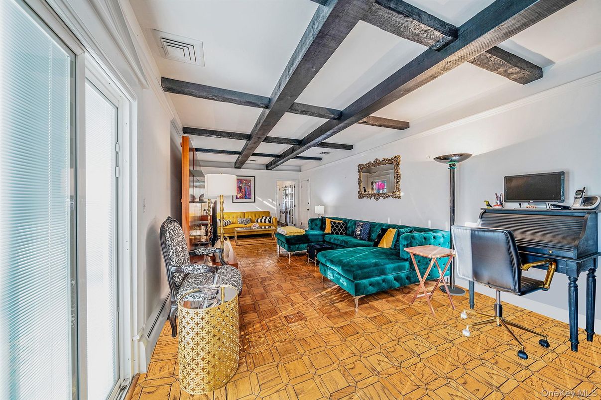 Home Office, Interior, Living room, Wooden Beams