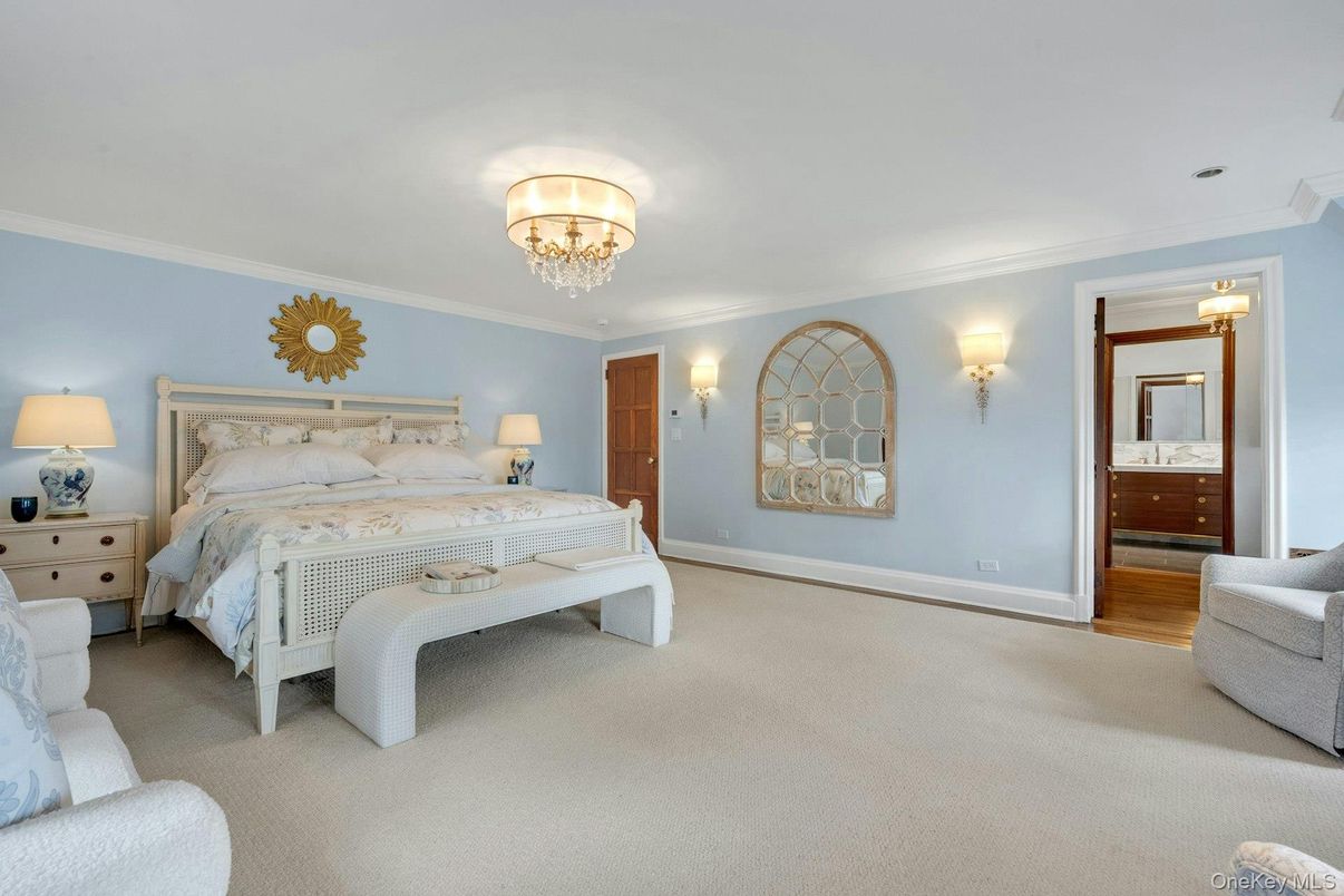 Bedroom, Chandelier, Interior