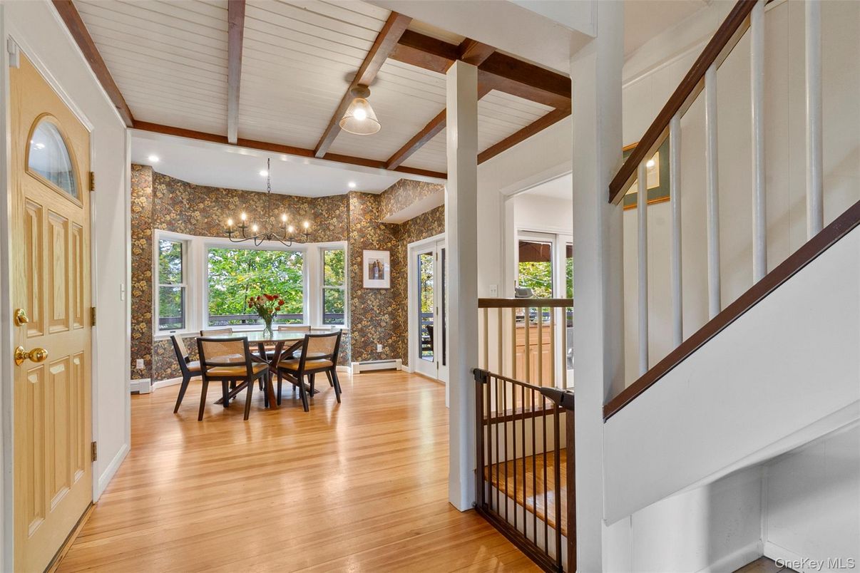 Chandelier, Dining room, Interior, Wood Texture Flooring