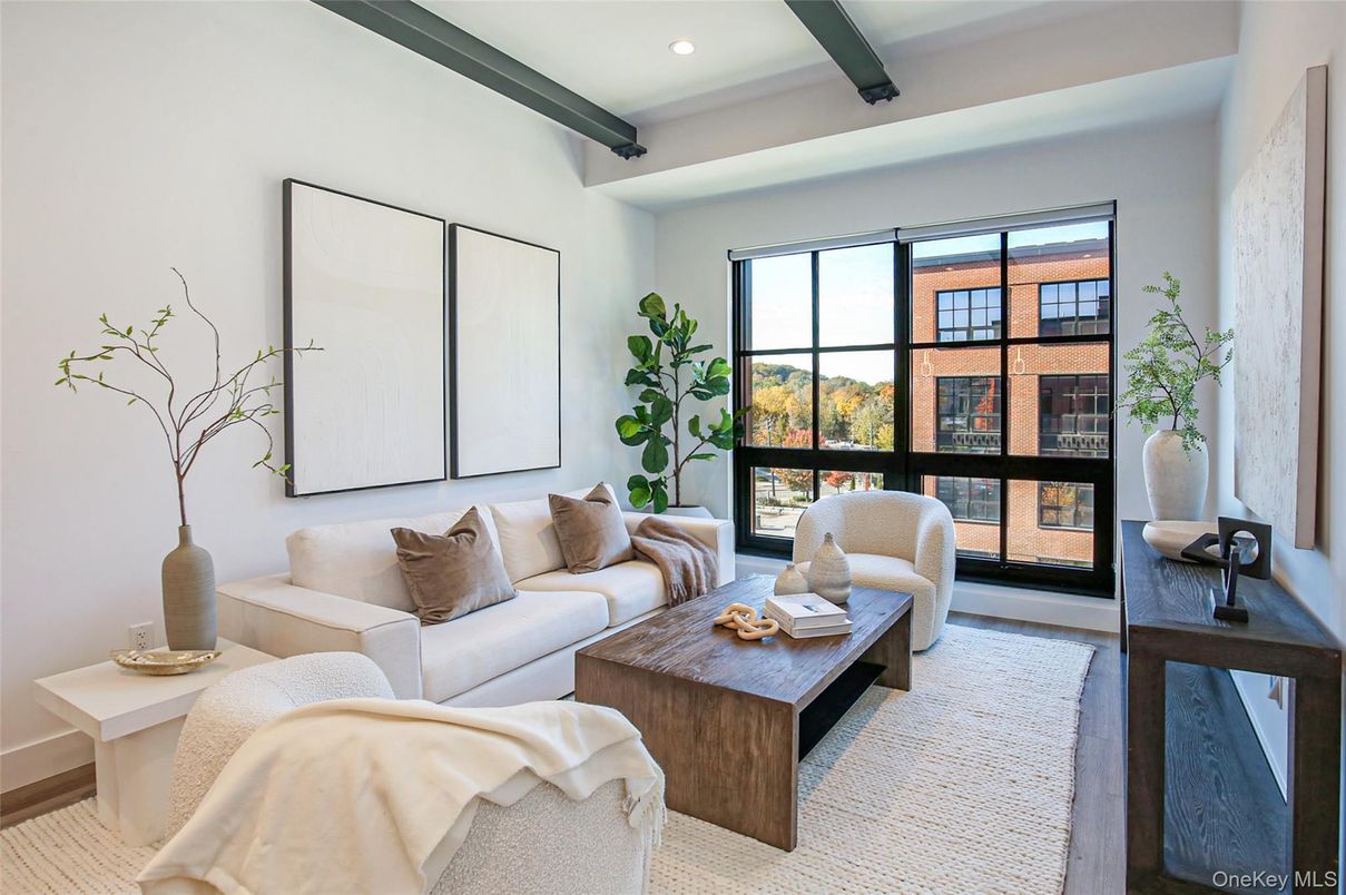 Interior, Living room, Recessed Lighting, Wooden Beams