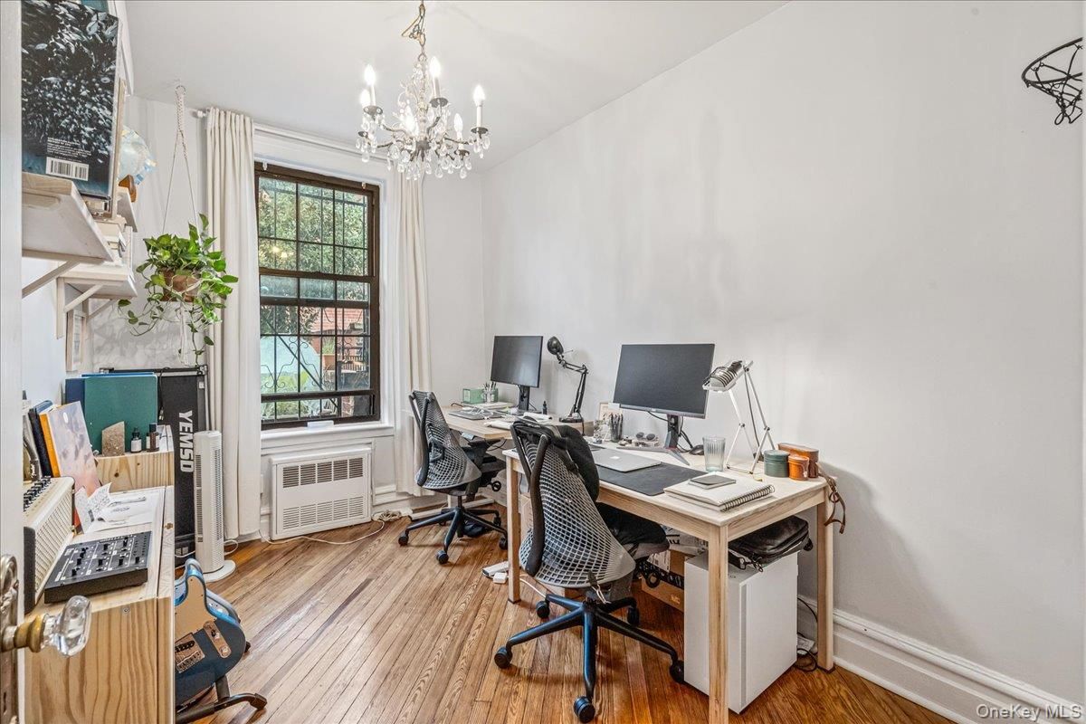 Chandelier, Home Office, Interior, Wood Texture Flooring