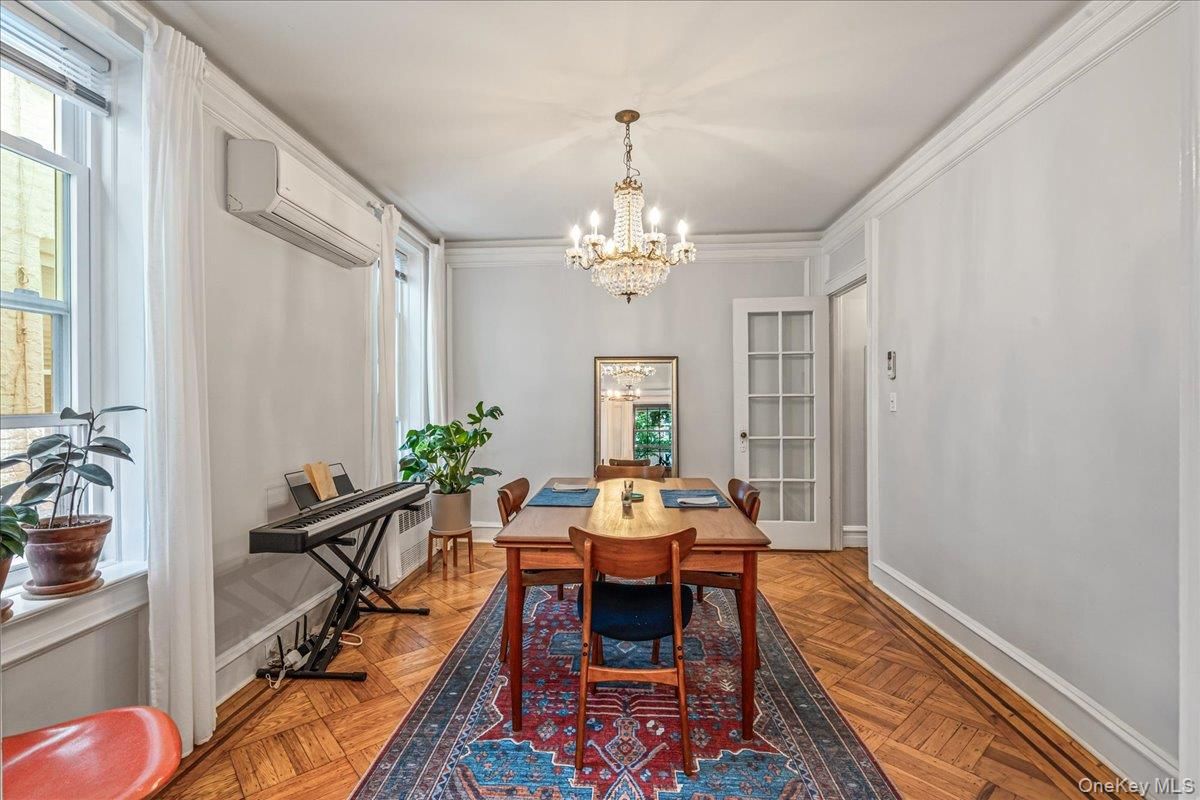 Chandelier, Dining room, Interior, Wood Texture Flooring