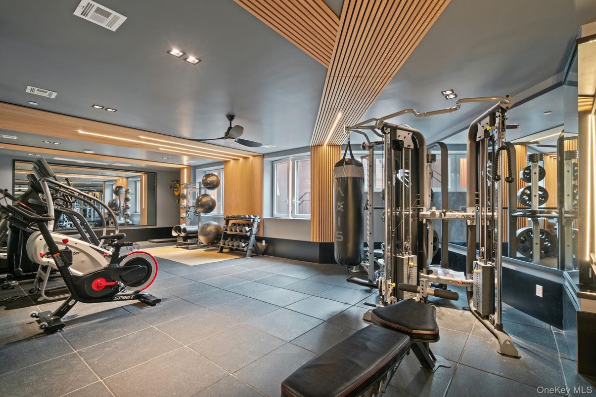 Fitness Equipment, Gym, Interior, Recessed Lighting